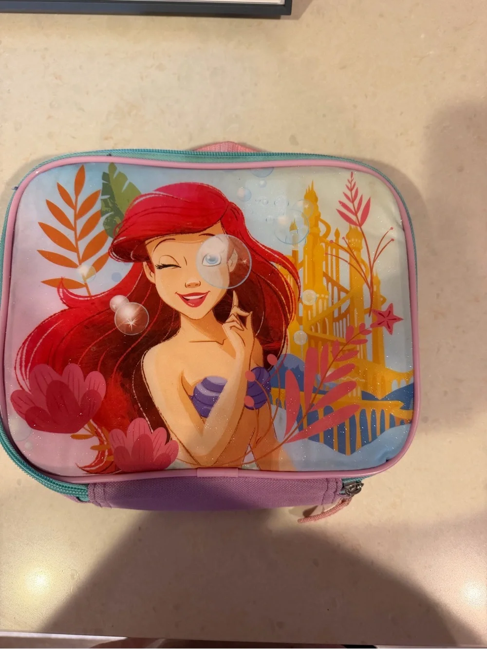Disney Princess Little Mermaid Ariel glitter insulated lunch box